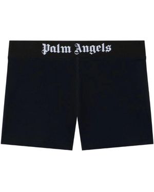 Palm Angels Logo Tailleband Shorts - Blauw