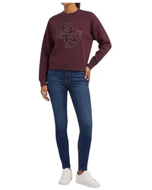 Guess Hoodies & Sweatvesten ,Rood ,Evelyn Sweatshirt - Blauw