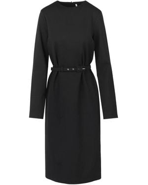 Liviana Conti Chique Midi Jurk Natalie Milano Stijl - Zwart