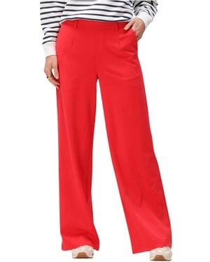 Object Broeken ,Rood ,Polyester Objlisa Wide Pant