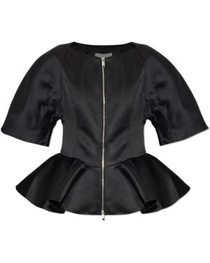 Ganni Bluse Aus Schwarzem Satin
