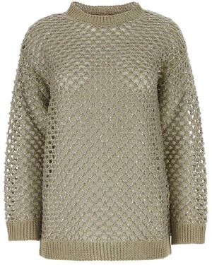 Valentino Garavani Round-Neck Knitwear - Green