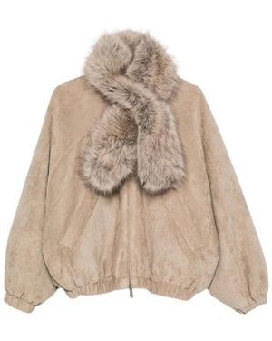 VALENTINI 1972 Omkeerbare Jas Van Imitatiebont - Naturel