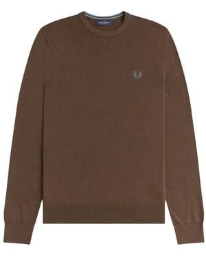 Fred Perry Klassischer Rundhals-Pullover - Braun