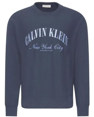 Calvin Klein Ls Premium Terry - Blauw