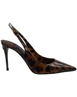 Dolce & Gabbana Schoenen ,Veelkleurig ,Leer Kim Slingback Pumps - Bruin