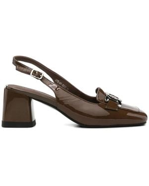 Linda Baumann Pumps Mit Blockabsatz Und Eckiger Spitze - Braun