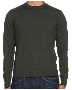 ARMANI EXCHANGE Grüner langarm-pullover mit sticklogo