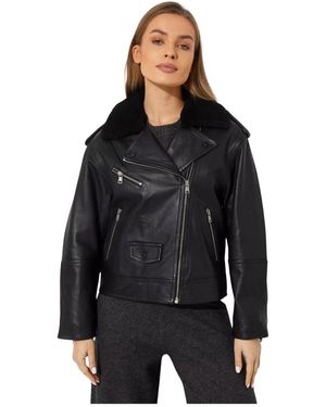 Yves Salomon Leather Jackets - Nero