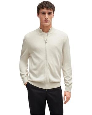 BOSS Truien & Vesten ,Katoen Palano-L Cardigan - Grijs