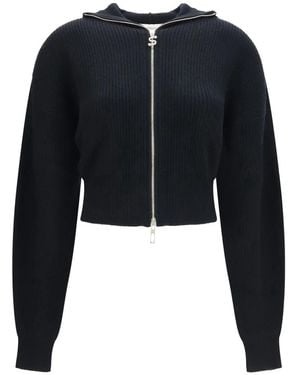 Sportmax Truien & Vesten ,Zwart ,Wol Balco Ribgebreide Cardigan