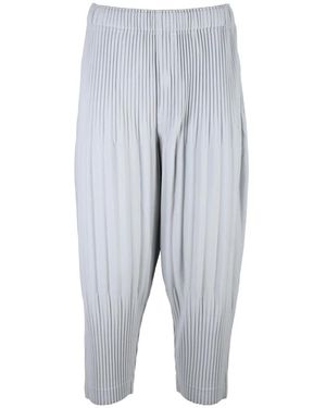 Issey Miyake Cropped Trousers - Blauw
