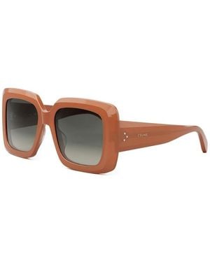 Celine Kräftige Quadratische Sonnenbrille Mit 3 Punkten - Braun