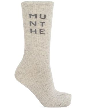 Munthe Socken Mit Logo - Grau