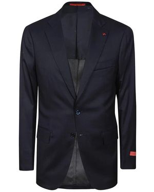 Isaia Single Breasted Suits - Blauw