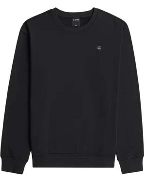 G-Star Hoodies & Sweatvesten ,Zwart ,Katoen Logo Sweater - Blauw