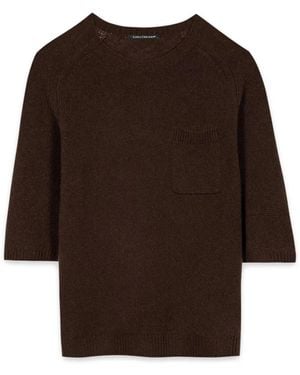 Luisa Cerano Kurzarm-Pullover Aus Kaschmir-Mischung - Braun