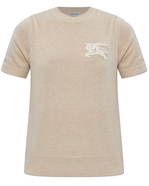 Burberry Truien & Vesten ,Katoen Ekd Wool Cotton Top - Naturel
