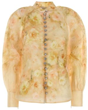 Zimmermann Camicia crush in lino stampato - Metallizzato