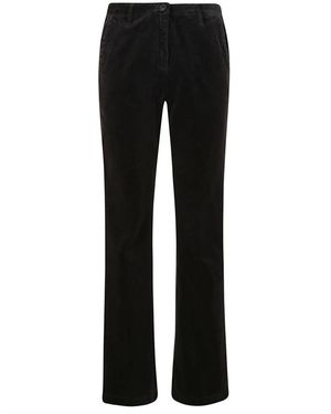 Massimo Alba Broeken ,Bruin ,Fluwelen Brick Pantalone Met Rits - Zwart