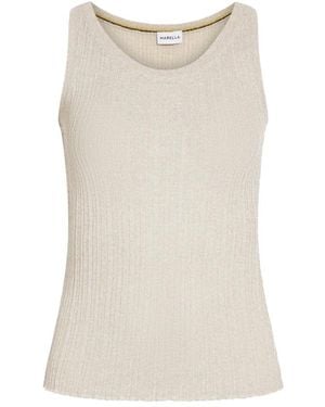 Marella Sleeveless Tops - Natural