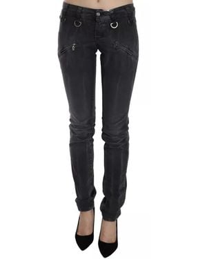John Galliano Low Waist Slim Leg Skinny Jeans - Schwarz