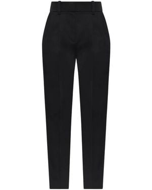 Balmain Broeken ,Zwart ,Wol Woolen Pantalon Met Plooi
