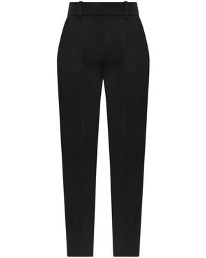 Balmain Broeken ,Zwart ,Wol Woolen Pantalon Met Plooi