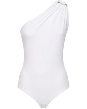Michael Kors Matte Jersey One-Shoulder Bodysuit - Weiß