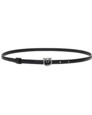 Pinko Love birds diamond cut leder gürtel - Weiß