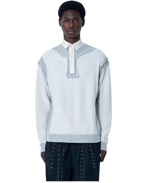 Maison Margiela Sweatshirt Mit Kontrastkragen - Blau