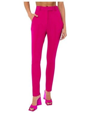 The Attico Hoge Taille Roze Broek Met Riemlussen
