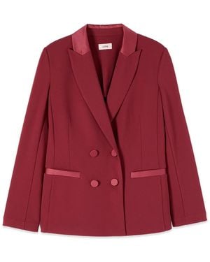 Oltre Zweireihiger Blazer Mit Bezogenen Knöpfen - Rot