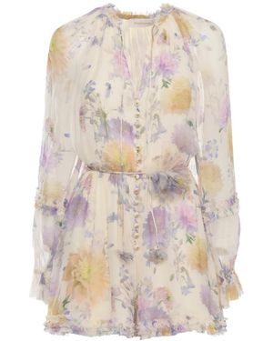 Zimmermann Luna Ruffle Playsuit - Meerkleurig