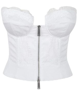 DSquared² Lace Top Met Ritssluiting - Blauw