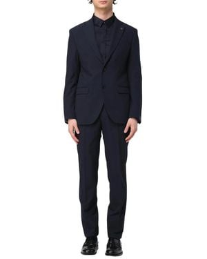 Manuel Ritz Single Breasted Suits - Blue