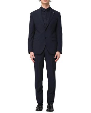 Manuel Ritz Single Breasted Suits - Blue