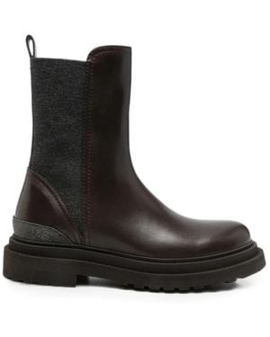 Brunello Cucinelli Chelsea Laarzen - Zwart
