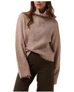 Modström Kanemd Zip T-Neck - Braun