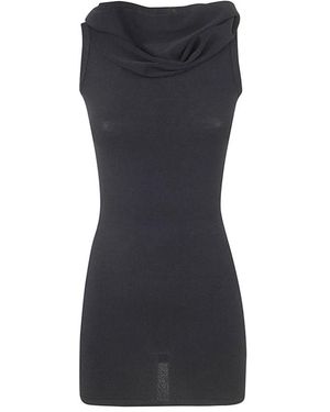 Wardrobe NYC Kleedjes ,Zwart ,Polyester Off Shoulder Jurkje Mini