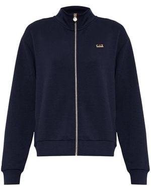 EA7 Hoodies & Sweatvesten ,Blauw ,Polyester Sweatshirt Met Hoge Hals