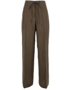 Rohe Broeken ,Bruin ,Linnen Relaxte Broek Met Trekkoord