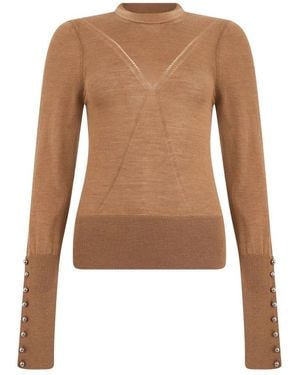 Rabanne Round-Neck Knitwear - Brown