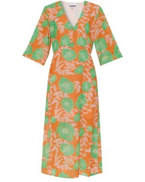 Ganni Midi Dresses - Yellow