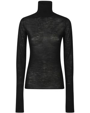 Patrizia Pepe Long Sleeve T-Shirts - Black