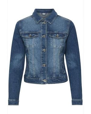 Cream Denim Jackets - Blue