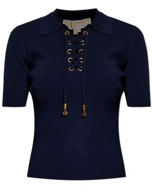 Michael Kors V-Neck Knitwear - Azul