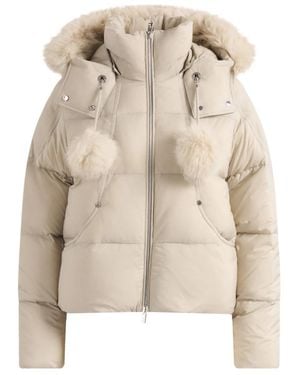 Moose Knuckles Jassen ,Grijs ,Polyester Everest Bomber Met Capuchon - Naturel