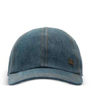Burberry Accessoires ,Blauw ,Denim Gorra Denim Logo Metalico