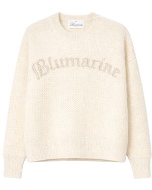 Blumarine Round-Neck Knitwear - Natural
